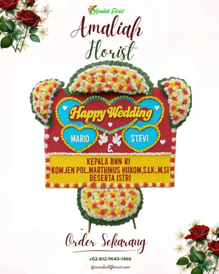 Papan Bunga Pernikahan Bondan